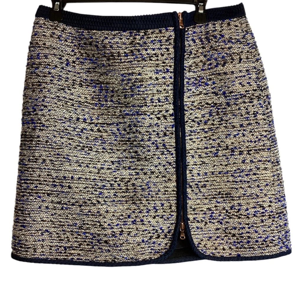 J.crew Elegant Tweed Skirt in Navy blue and rose Gold size 10